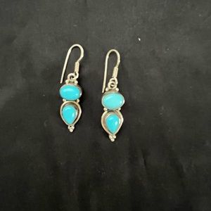 Turquoise and 925 Silver Earrings